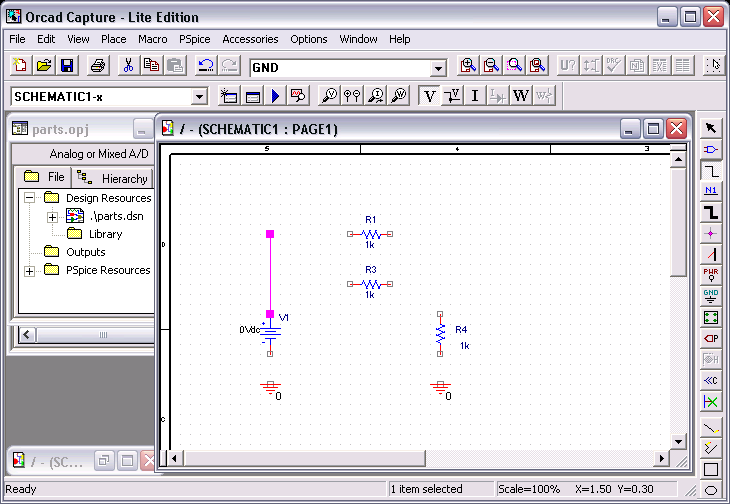 Orcad Capture: Wiring the Parts